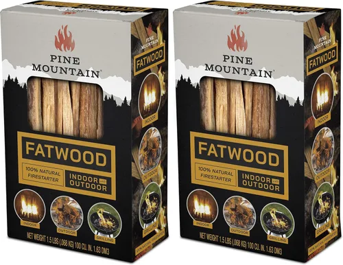 Vista 5 de Pine Mountain, Fatwood StarterStikk, varillas naturales para iniciar fuego para fogata, chimenea, estufa de leña, hoguera, uso interior y exterior