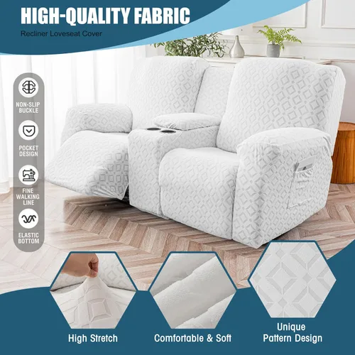 Vista 245 de Gennia Funda Impermeable para Silla Reclinable, Fundas Elásticas para Sofá Reclinable con Bolsillos, Fundas Lavables para Silla Reclinable Lazy Boy