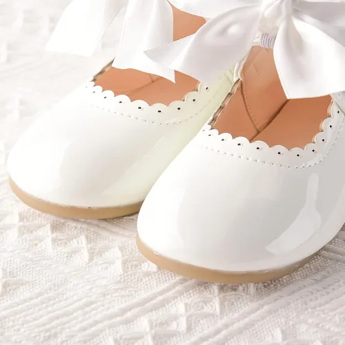 Vista 4 de Zapatos planos con lazo de cinta para niñas y bebés, vestido de princesa Mary Jane