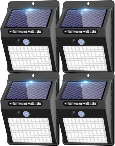 Vista 9 de 2 paquetes de luces solares para exteriores con sensor de movimiento - 3 modos/100 LED, luces solares de seguridad inalámbricas, resistentes al agua