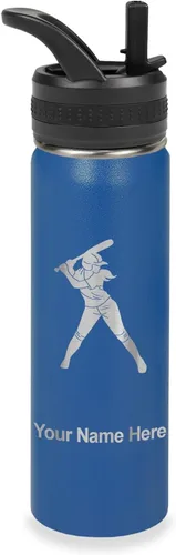 Vista 35 de LaserGram Botella de agua personalizada de 32 onzas, jugador de softbol Regalo grabado para jugadores de sóftbol, acero inoxidable aislado al vacío