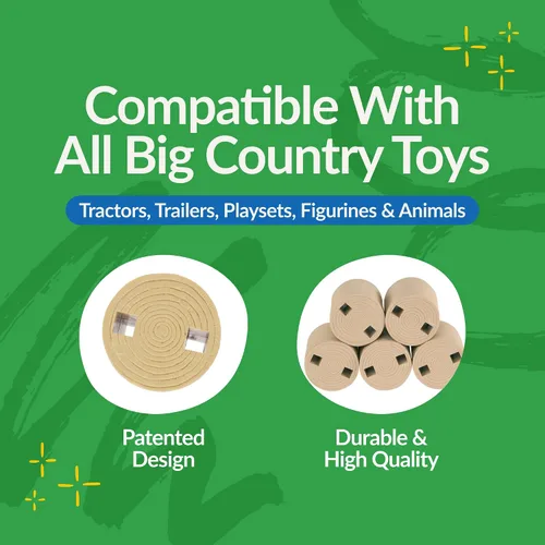 Vista 3 de Big Country Toys Juego de balas de heno de 5 piezas, balas de heno de juguete para animales de granja, juguetes para niños y niñas de 3 años