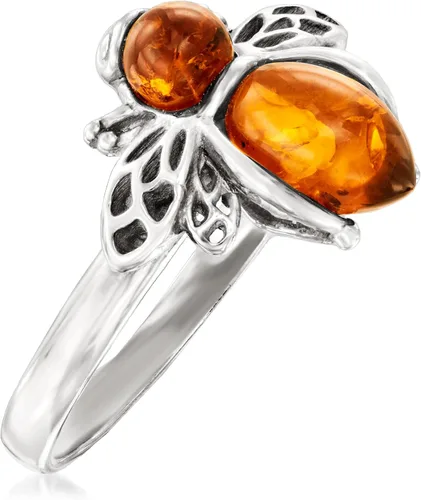 Vista 3 de Ross-Simons Anillo con gemas de abejorro en plata