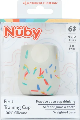 Vista 3 de Nuby Confeti/Sprinkles de silicona primera copa de entrenamiento abierta para bebé: 2oz