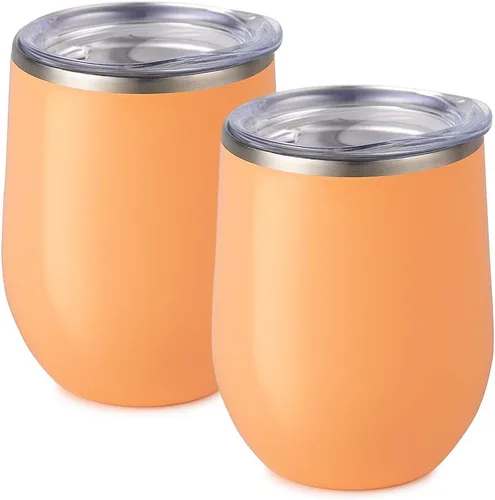 Vista 53 de Vaso de vino Maars Bev sin soporte de con paredes dobles aislantes al vacío de acero inoxidable de 12 onzas, Fucsia
