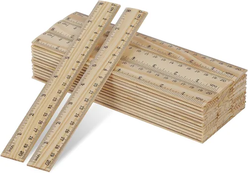 Vista 8 de KINJOEK 72 paquetes de reglas de madera de 12 pulgadas, 2 escalas imperiales métricas de madera de pino de doble cara, regla de medición escolar a