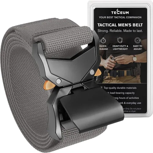 Vista 8 de TECEUM Tactical Belt – Heavy-Duty & Quick Release – Military, Work, Rigger, Duty & Utility Belt for Men