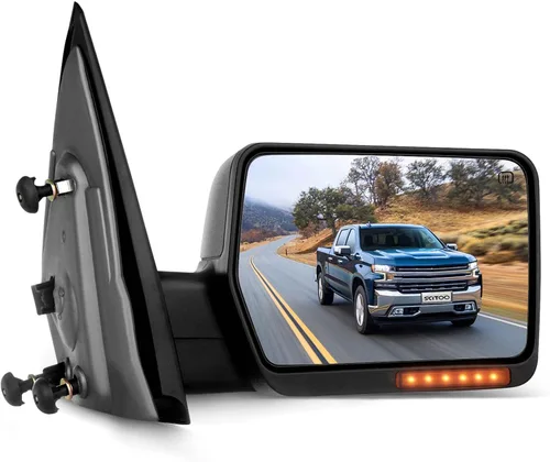 Vista 23 de SCITOO - Espejos retrovisores laterales eléctricos para camioneta Ford F-150 modelos 2004 a 2014, con calefacción y direccionales 2004-2014 F-150