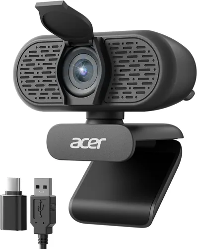 Vista 10 de Acer Cámara web A640 4K con micrófono de cancelación de ruido AI