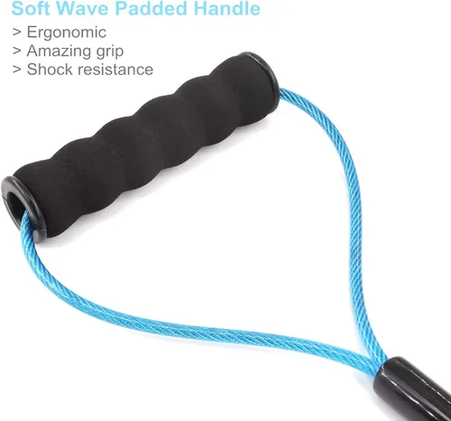 Vista 3 de BAAPET Correa de perro a prueba de mordidas de 5 pies con cable de acero recubierto y correas de perro con mango acolchado suave para perros