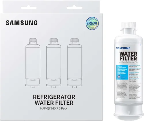 Vista 4 de SAMSUNG Filtros originales para agua y hielo del refrigerador, filtración de bloque de carbono para agua potable limpia y clara, HAF-QIN-3P