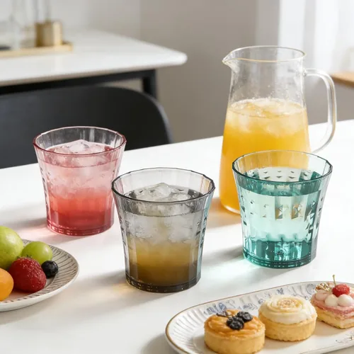 Vista 7 de AVLA Paquete de 12 vasos de agua de plástico, vasos de acrílico irrompibles de 10 onzas, vaso de vino de jugo reutilizable transparente, sin BPA