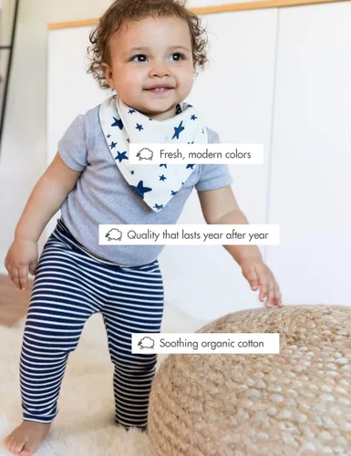 Vista 4 de Moon and Back by Hanna Andersson Unisex Babies' Organic Cotton Jogger Pants, Pack of 3