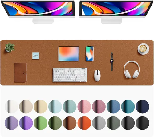Vista 233 de Aothia - Protector de escritorio de cuero sintético grande, base antideslizante para mouse y superficie para escribir, impermeable, fácil de Agua
