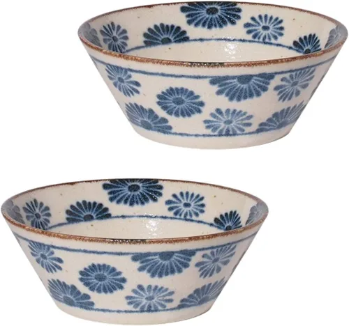 Vista 17 de Minorutouki mino ware PAIKAJI cuenco de fideos antitipo flor φ7.2×H3.6in 16.58oz