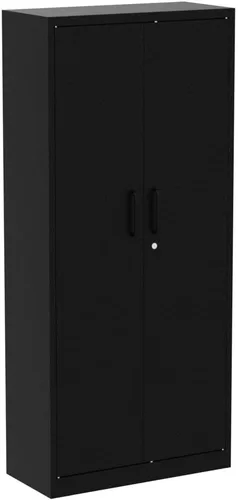 Vista 5 de Yizosh Armario de almacenamiento de metal para garaje con 2 puertas y 5 estantes ajustables, gabinete de archivo de acero con cerradura de 71