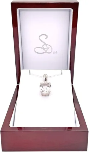 Vista 3 de Starborn Gema Danburite - Collar con colgante facetado (22.0in) transparente