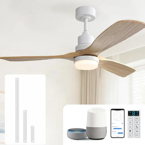 Vista 26 de Sofucor Ventiladores de Techo de 48 Pulgadas con Luces y Control Remoto - Ventilador de Techo Moderno de Montaje al Ras y Montaje con Varilla