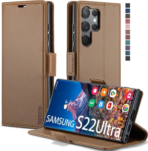 Vista 35 de Funda tipo cartera para Samsung Galaxy S22 5G con bloqueo RFID, color negro