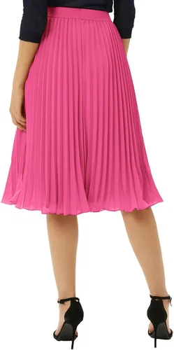 Vista 121 de GRACE KARIN - Falda plisada de gasa para mujer, con cintura alta y elástica, vuelo, corte acampanado y longitud por debajo de la rodilla