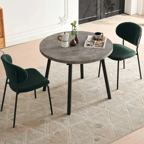 Vista 32 de Homedot Juego de 2 sillas de comedor tapizadas negras, modernas sillas de cocina de mediados de siglo tapizadas con cojín acolchado para comedor