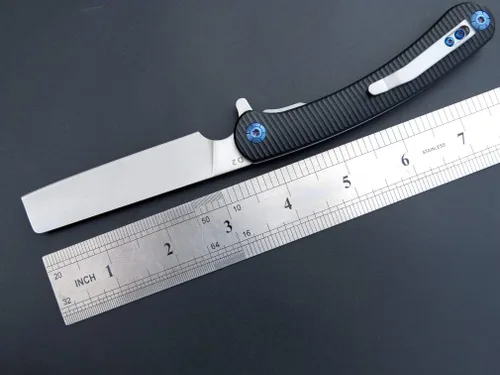 Vista 3 de Eafengrow EF939 cuchillo plegable de bolsillo con hoja de acero D2 y mango G10; cuchillo plegable de bolsillo EDC para supervivencia en camping y al