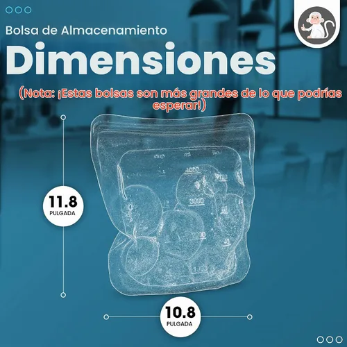 Vista 5 de Albino Monkey XXL - Bolsa de silicona para congelador para hielo y sopa, 1 Azul
