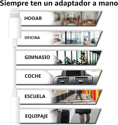 Vista 5 de [Certificado MFi de Apple] Paquete de 2 adaptadores de audio auxiliar Lightning a 3.5mm, dongle convertidor de conector de auriculares para iPhone