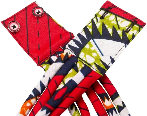 Vista 3 de BintaRealWax Juego de collar africano con estampado de tela Ankara multicapa de cuerda tejida gargantilla en capas