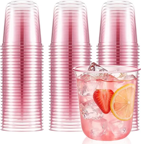 Vista 13 de Ziliny 100 copas de vino de plástico de 9 onzas sin tallo, desechables, copas de vino de plástico para fiestas, bodas, cumpleaños, cócteles