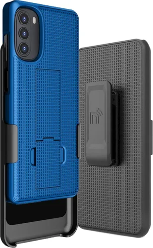 Vista 12 de Combo de funda para Motorola Moto G 5G 2022 Funda de teléfono con clip para cinturón - Negro