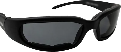 Vista 9 de Global Vision Chicago - Gafas de sol acolchadas para motocicleta, paquete de 2 unidades, montura negra, lentes transparentes y ahumadas, Negro