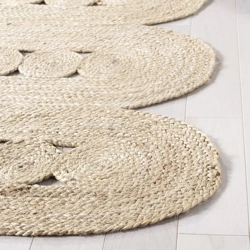 Vista 2 de SAFAVIEH Natural Fiber Collection - Alfombra decorativa de 2 pies 3 pulgadas x 4 pies, marfil, hecha a mano de yute trenzado trenzado, ideal