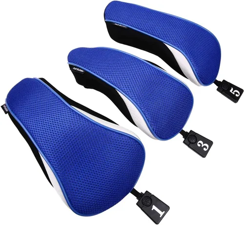 Vista 7 de Sword &Shield sports 3 unids/set conductor # 1 3 5 Fairway cubierta de madera del club de golf Headcover Negro