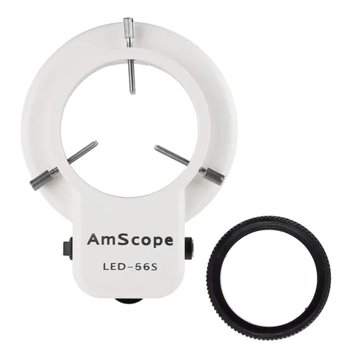 Vista 2 de AmScope LED-56S-ZK 56 microscopio anillo luz LED anillo luz iluminador con atenuador para microscopio estéreo
