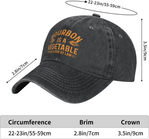 Vista 3 de Philysonic Funny Hat Bourbon is A Vegetable 51% Corn by Law Hat Gorra de béisbol para hombre con sombreros de diseño