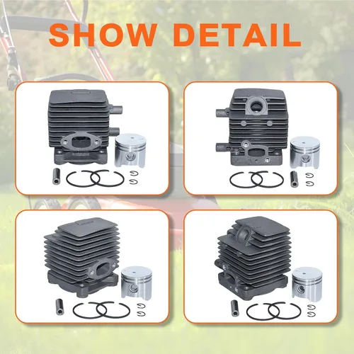 Vista 5 de Pistón de cilindro de 1.339 in para Stihl FS75 FS80 FS85 HT70 HS80 HS85 KA85 SP81 SP85 HT75, Cylionder, Kit de pistón, filtro de combustible, Flter
