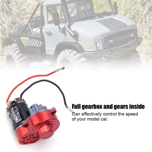 Vista 4 de Drfeify RC Metal completo con motor 540 55T piezas de actualización compatibles con SCX 1/10 RC Car
