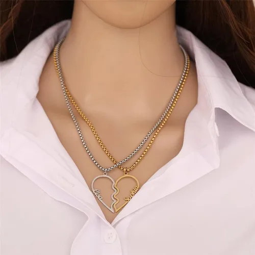 Vista 5 de Boyfriend Girlfriend Relationship Gift Yin Yang Necklace for 2 Anime Ying Necklaces Matching Couple Sister Jewelry Best Friends Friendship BFF Chain