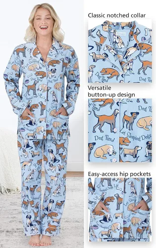 Vista 5 de PajamaGram Pijamas de invierno para mujer - Pijamas de franela para mujer