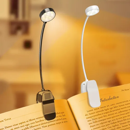 Vista 9 de KTEBO Luz de libro recargable para leer en la cama, lámpara de lectura de 1 Negro