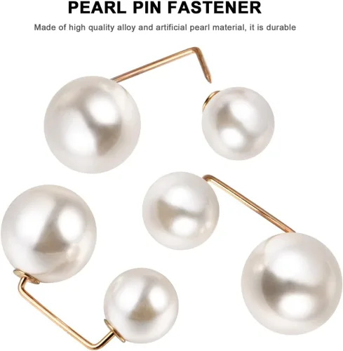 Vista 8 de COHEALI 6 broches de imitación – Alfileres de seguridad antiexposición para mujer – Apretador de cintura para pantalones y faldas – Clips de Blanco