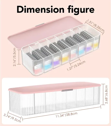 Vista 7 de P-80 Organizador diario de lentes de contacto con removedor y pinzas, dispensador de lentes desechable, caja de plástico transparente para todas