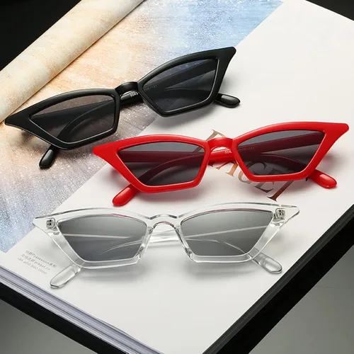 Vista 3 de AIEYEZO Gafas de sol de ojo de gato a la moda para mujer, marco pequeño, gafas de ojo de gato, elegantes y retro