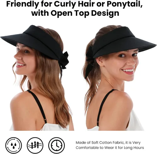 Vista 4 de Simplicity sombrero de playa con visera con protección UV SPF 50 para mujer