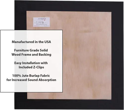 Vista 5 de ATS Acoustics Tratamiento de pared del panel acústico que amortigua el ruido que absorbe el sonido, 24" x 24" x 4", borde biselado (negro)