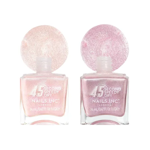 Vista 5 de Nails Inc 45 Second Speedy Gloss Main Character Moment - Esmalte de uñas dúo, secado rápido, secado rápido y rápido, alto brillo, purpurina e