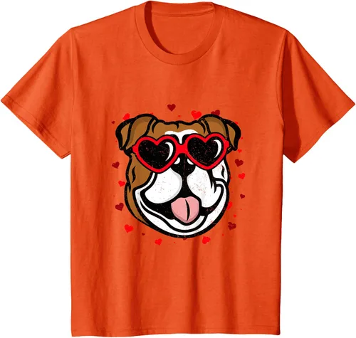 Vista 27 de Bulldog Valentine - Camiseta para amantes de las gafas de sol para perros, Negro