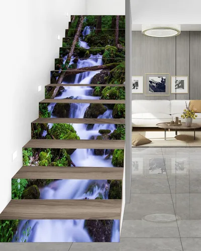 Vista 19 de FLFK Calcomanías para escaleras - Adhesivos para escaleras, Calcomanías autoadhesivas para escalones de Sunrise Coast, para decoración del hogar