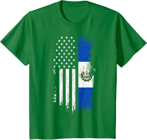 Vista 54 de Camiseta de la bandera de Estados Unidos salvadoreño - Camiseta de El Salvador USA